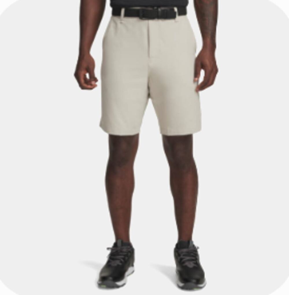 Under Armour UA Drive 10" Golf Shorts Khaki Beige Mens 36 Stretch Performance